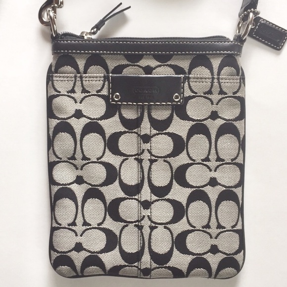 coach black and gray crossbody
